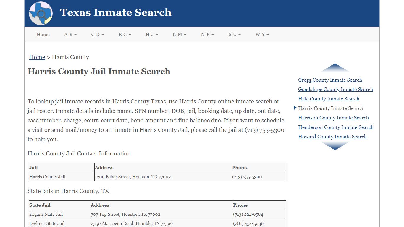 Harris County Jail Inmate Search
