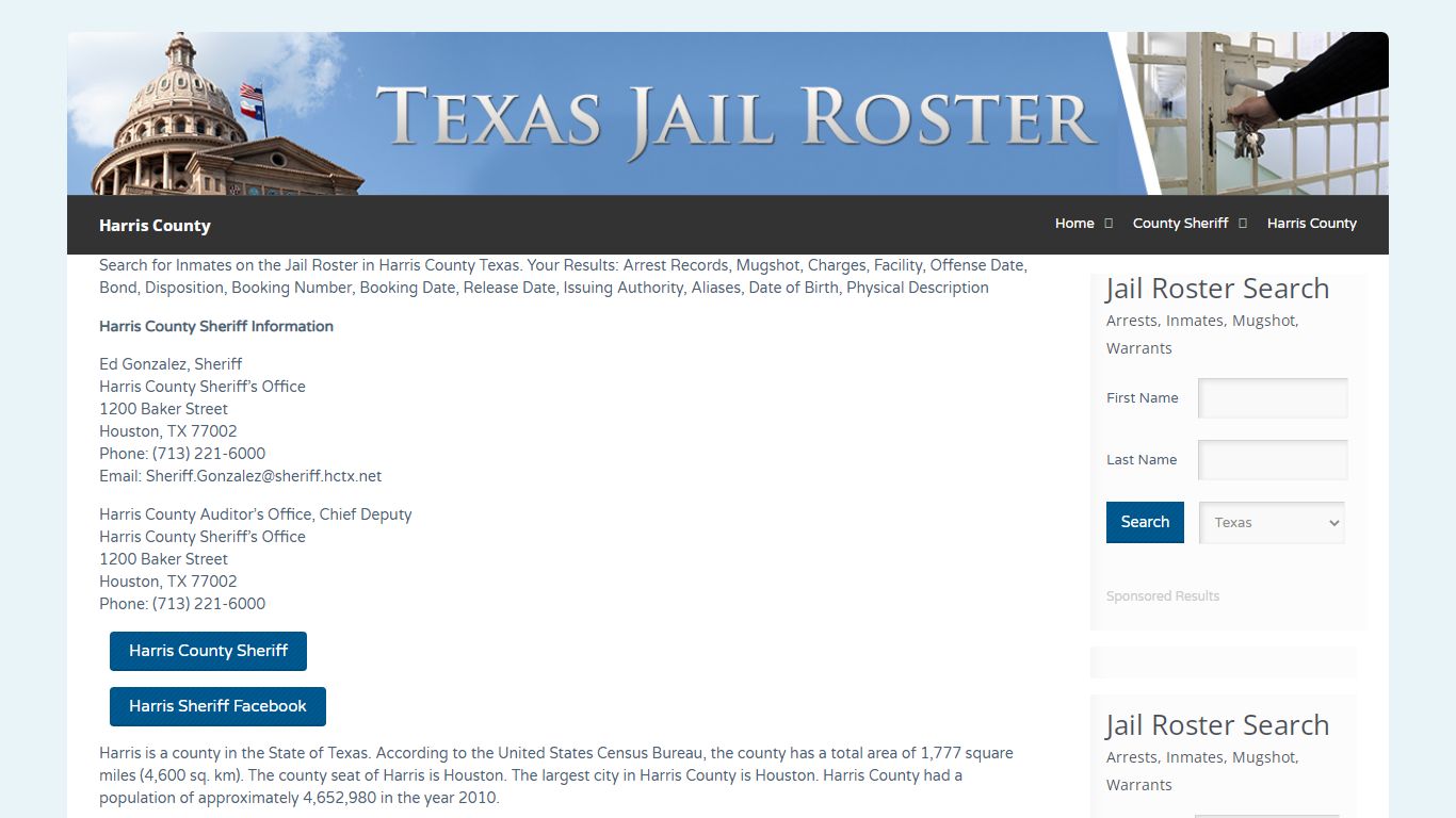 Harris County | Jail Roster Search